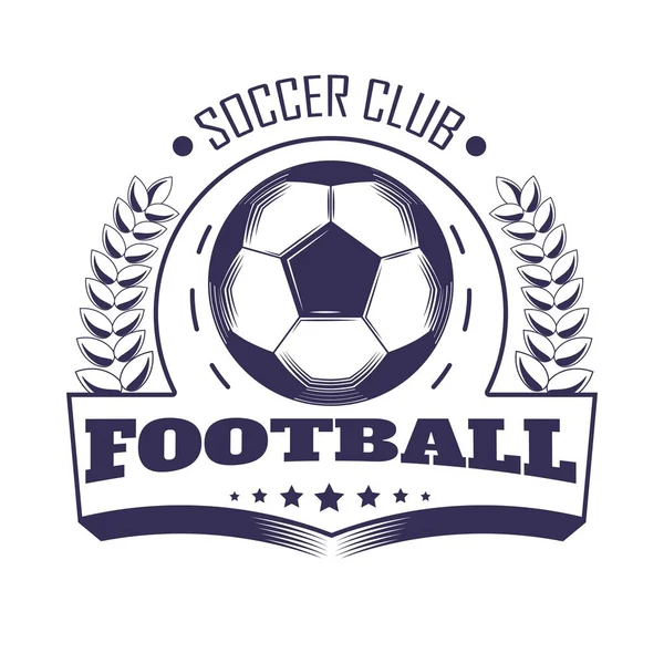 Шаблон Логотипа Футбольного Клуба Футбольной Команды Символ Векторной Линии Футбольного — стоковый вектор