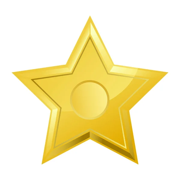 Λαμπερά Φωτεινά Χρυσή Πεντάκτινο Αστέρι Απομονωθεί Καρτούν Εικονογράφηση Χρυσό Επίπεδη — Διανυσματικό Αρχείο