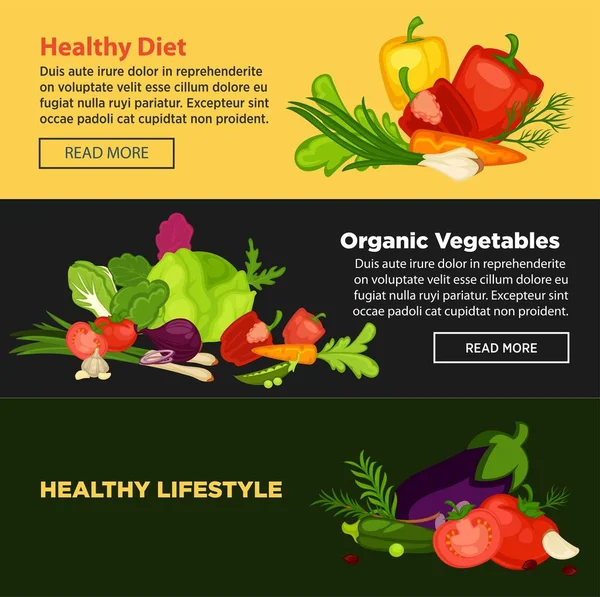 Hälsosam Livsstil Kost Som Består Ekologiska Grönsaker Grönskande Kål Paprika — Stock vektor