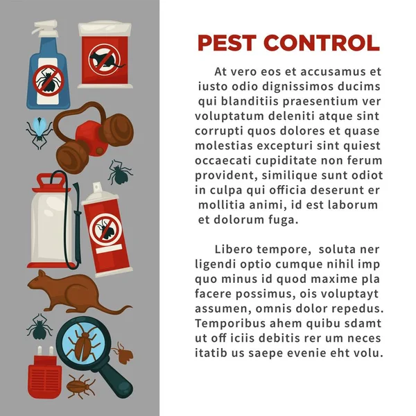Modelo Cartaz Informações Empresa Serviços Controle Extermínio Pragas Para Desinfecção —  Vetores de Stock