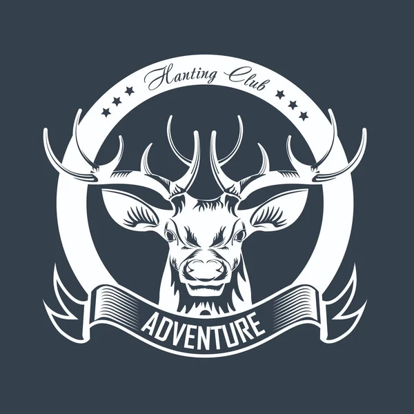 Polowanie Szablon Logo Adventure Club Lub Polowanie Wektor Ikona Białym — Wektor stockowy