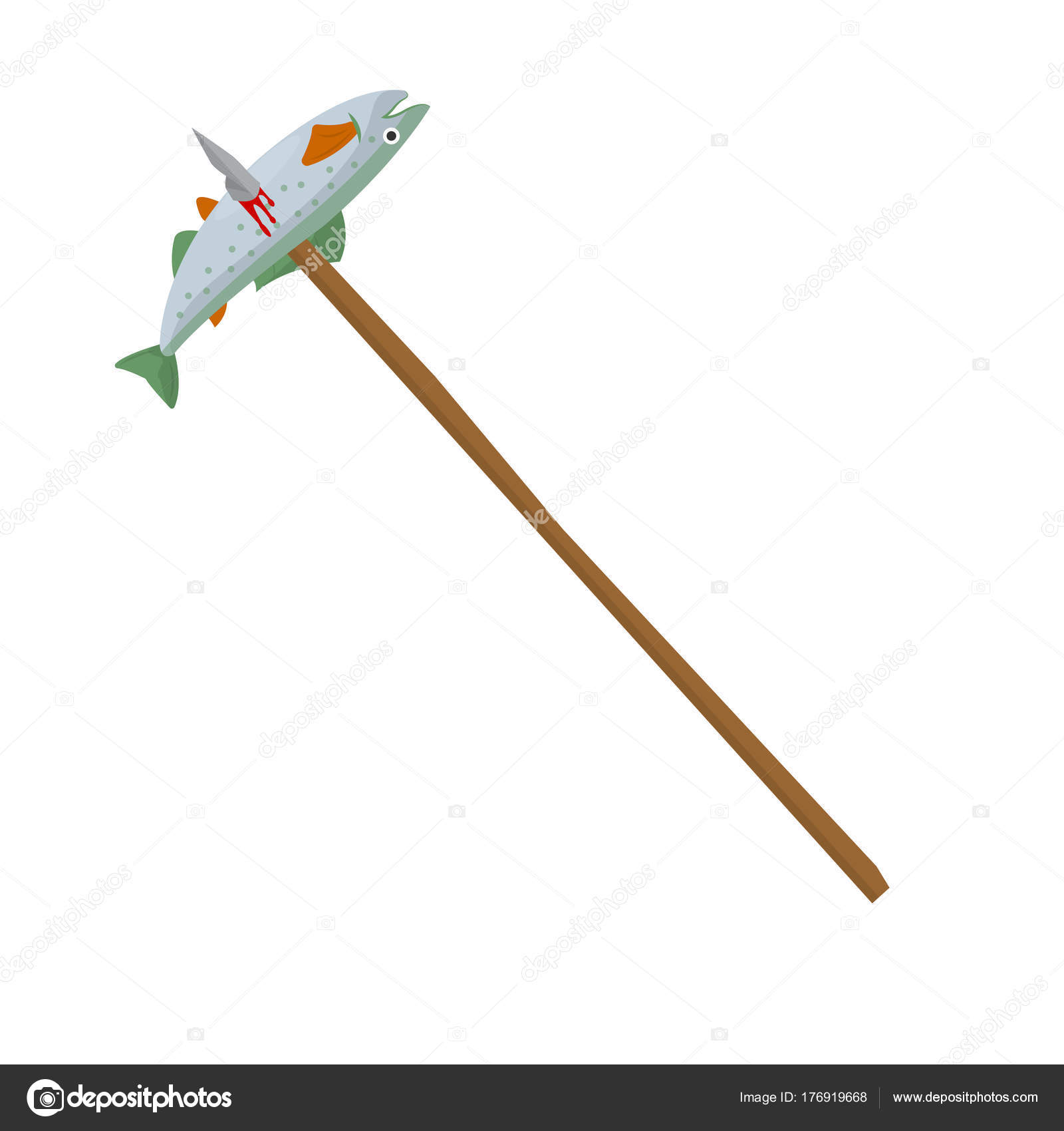 Stone Age Fishing Harpoon Primitive Tool Vector Flat Icon Neanderthal Stock  Vector by ©Sonulkaster 176919668