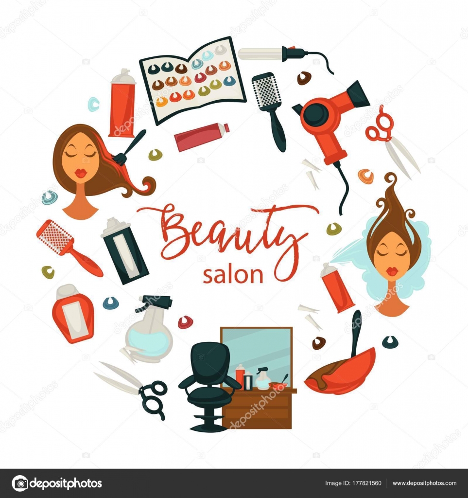 Hair Beauty Woman Hairdresser Salon Poster Professional Hair Dyeing Haircut  Stock Vector Image by ©Sonulkaster #177821560