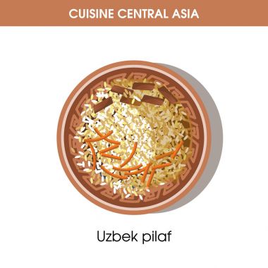 Özbek pilavı plaka üzerinde 
