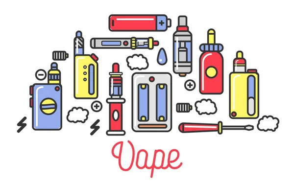 Vape προϊόντα διαφημιστική αφίσα — Διανυσματικό Αρχείο