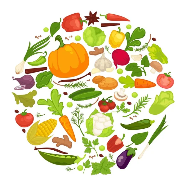 Cartel de alimentos saludables para verduras — Vector de stock