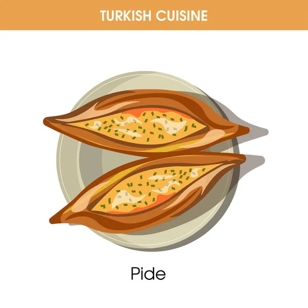 Delicious Pide на тарелке — стоковый вектор