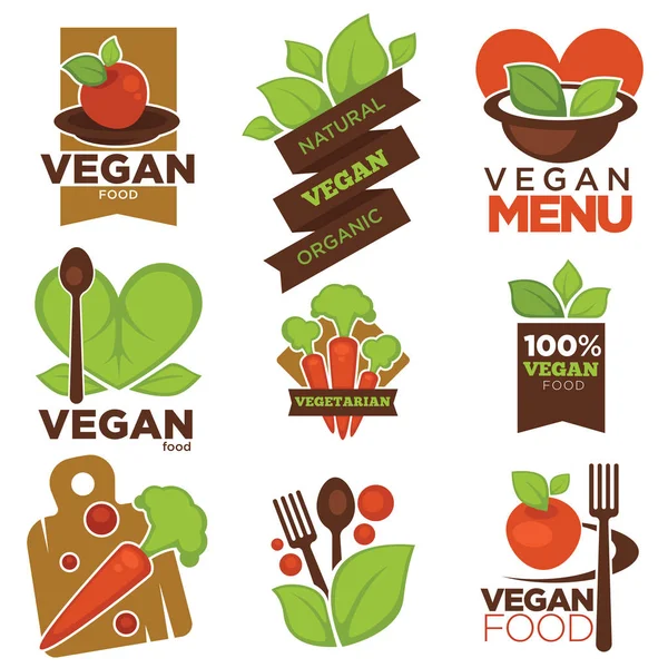Vegetarian cafe menu icons — Stock Vector