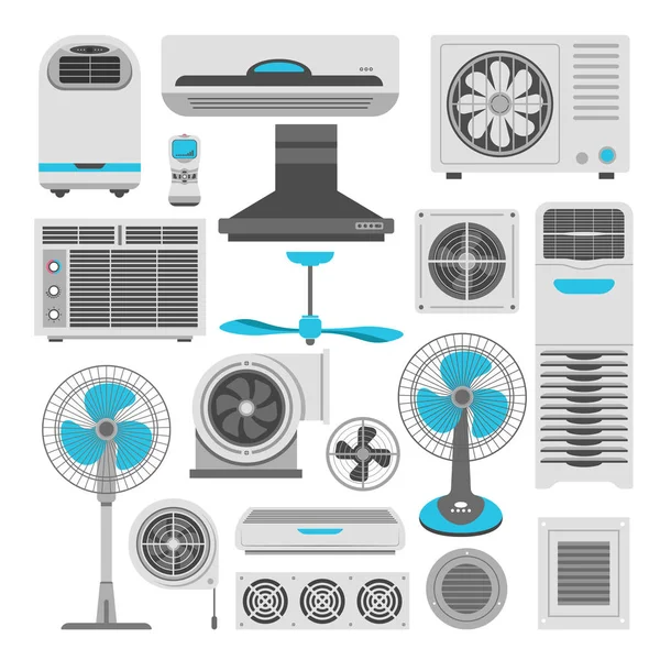 Ar condicionado e ventiladores — Vetor de Stock