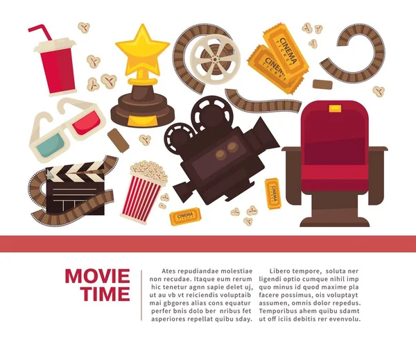 Bannière publicitaire cinéma — Image vectorielle