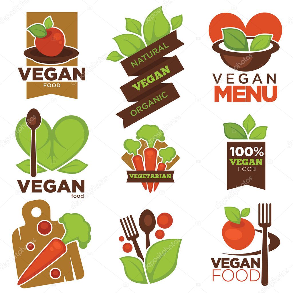 Vegetarian cafe menu icons 