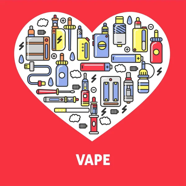 Рекламный Плакат Vape Современными Устройствами Курения Которые Производят Пар Вкусом — стоковый вектор