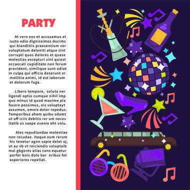 Doğum günü veya tatil kutlaması için parti poster