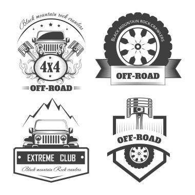 Off-Road 4 x 4 extreme araba kulübü logo Şablonlar
