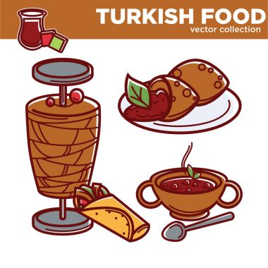 Yemek toplama simgeler geleneksel Türkiye mutfağının yemekleri 