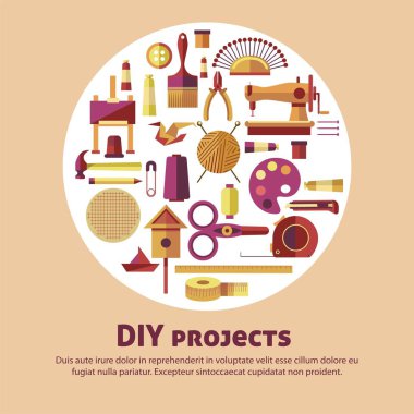 Yaratıcı sanat ve El Sanatları Atölyesi için DIY proje poster