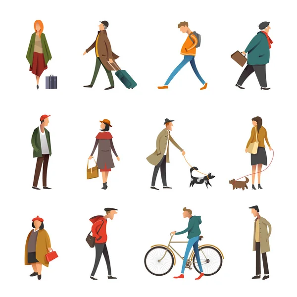 Personas Vida Diaria Iconos Actividad Aire Libre — Vector de stock