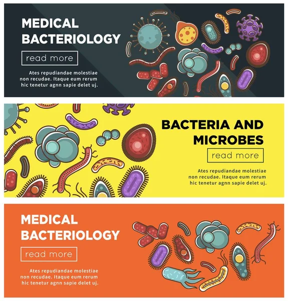Platt Design Bra Och Dåliga Virus Mikrob Infektioner För Medicin — Stock vektor