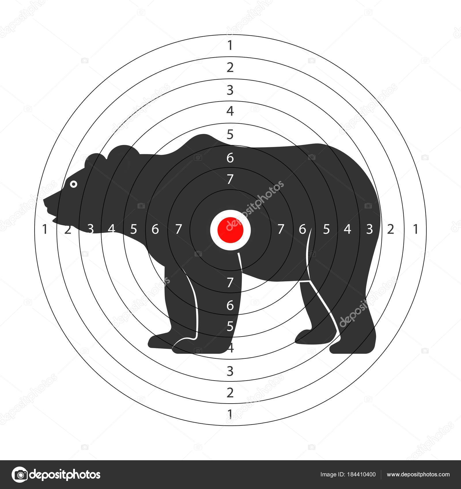 Alvo Para Galeria Tiro Com Enorme Silhueta Urso Isolado Fundo Vetor de  ©Sonulkaster 184410400, image size:1600x1700