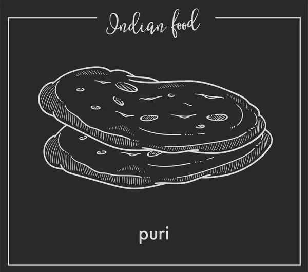 Délicieux Pains Puri Doux Chauds Cuisine Indienne Traditionnelle Nationale — Image vectorielle