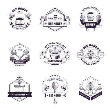 Arı petek damla ve Kepçe kaşık simgeler kümesi