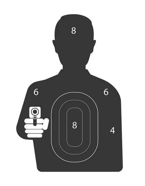 Cible Avec Silhouette Noire Meurtrière Avec Arme — Image vectorielle