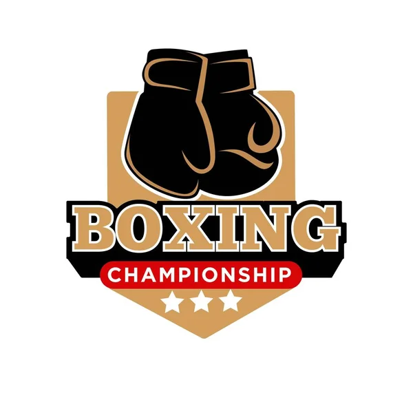 Plantilla Logo Campeonato Boxeo Sobre Fondo Blanco — Vector de stock