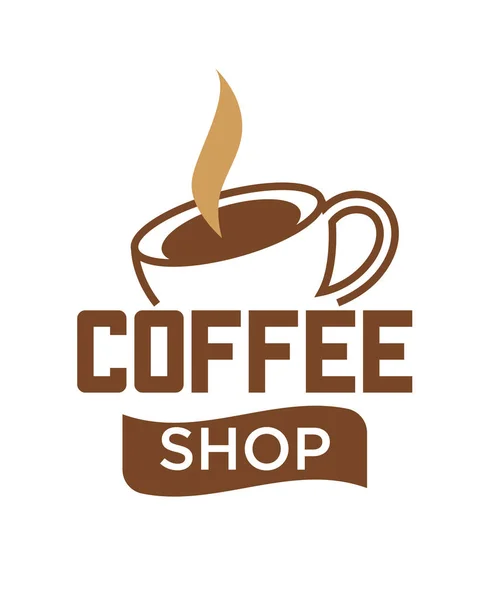 コーヒー カップとコーヒー ショップの熱い蒸気のロゴのテンプレート — ストックベクタ