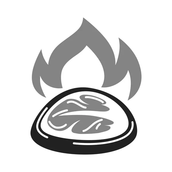 Barbacoa asar filete de carne — Vector de stock