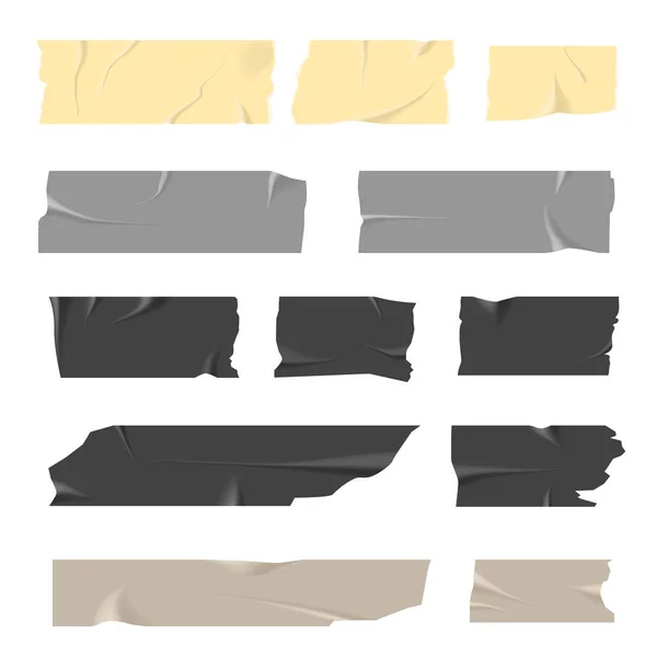 Scotch Tapes Geplakt Onnauwkeurig Van Lichte Donkere Kleuren Briefpapier Product — Stockvector