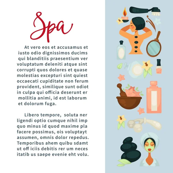 Bannière Promotionnelle Services Spa Avec Des Moyens Beauté Échantillon Texte — Image vectorielle