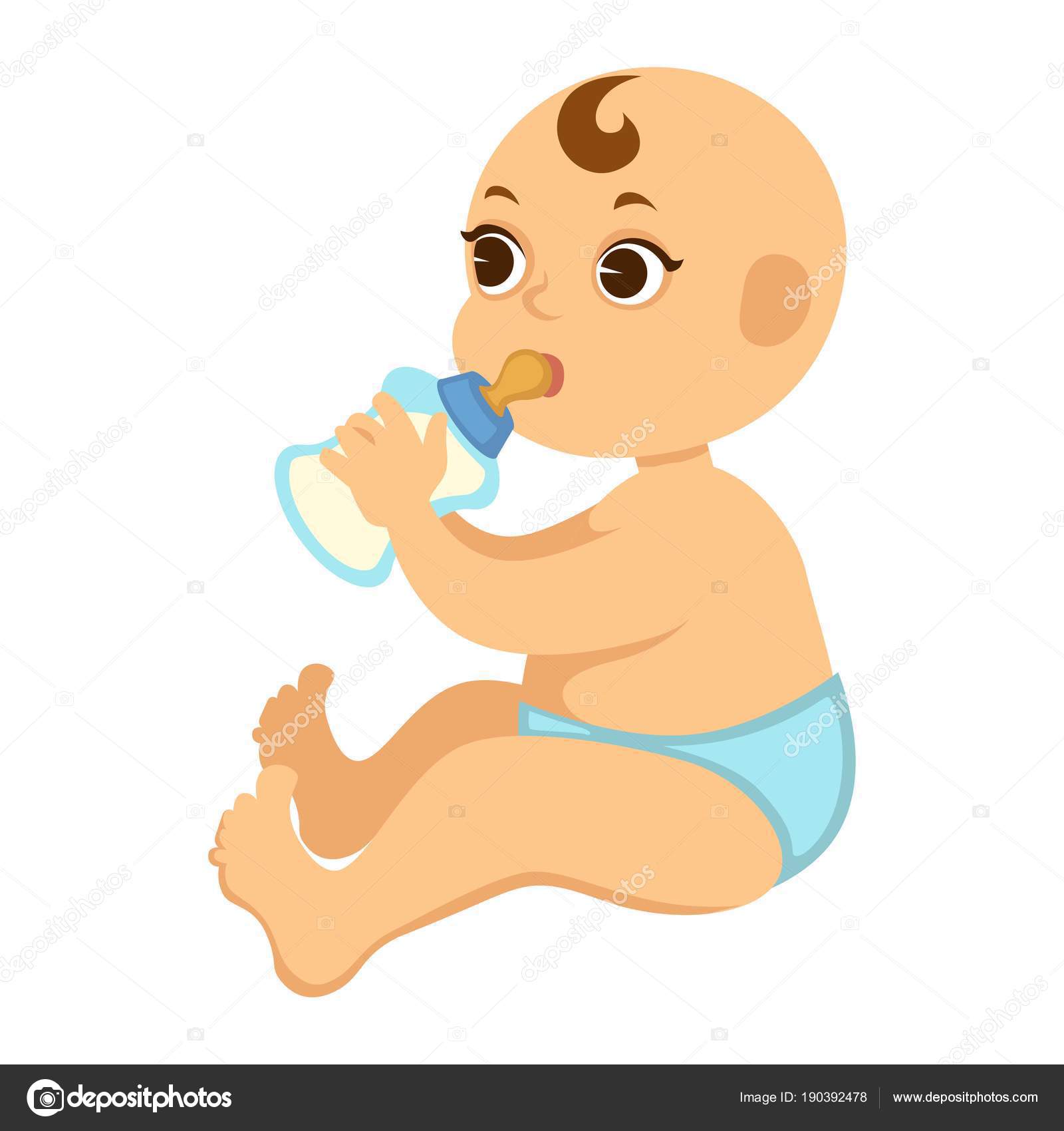 Immagini Stock - Piccolo Neonato Asiatico Che Beve Latte Dal Bicchiere Di  Bottiglia. Image 122483044