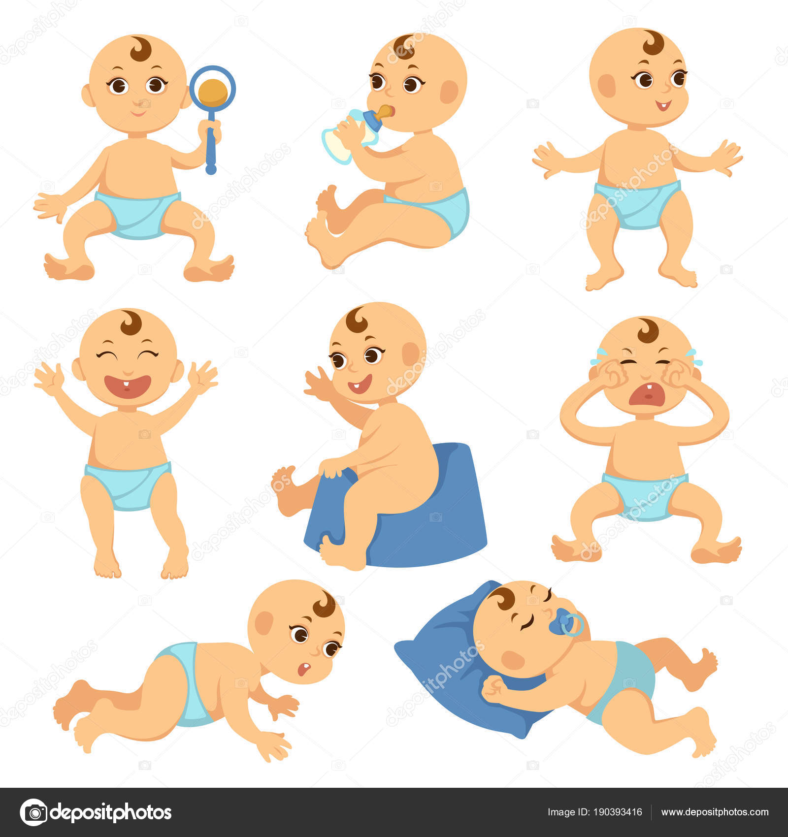 Desenho Animado Careca Com Carrinho De Bebê Ilustração Stock