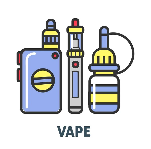 Vape Жидкое Вещество Ароматом Пополнить Устройство Которое Заряжается Электричества Производить — стоковый вектор