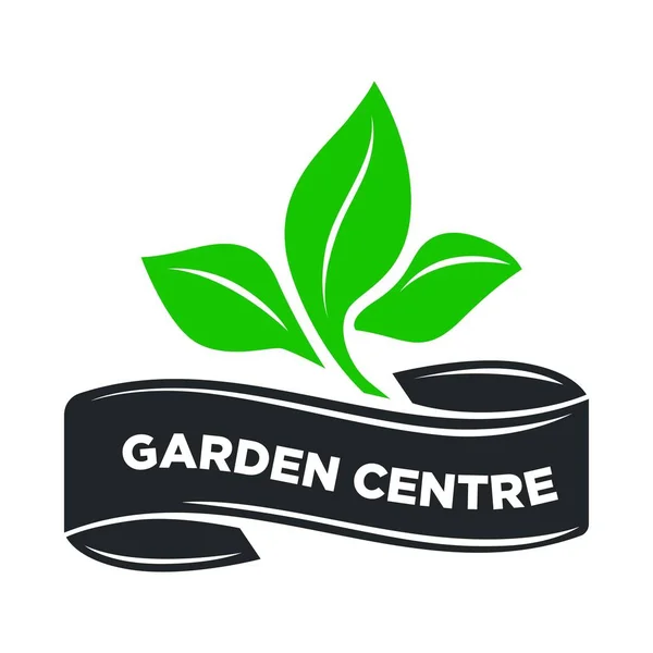 Tuincentrum Tuinieren Winkel Logo Sjabloon Van Groene Blad Plant Het — Stockvector
