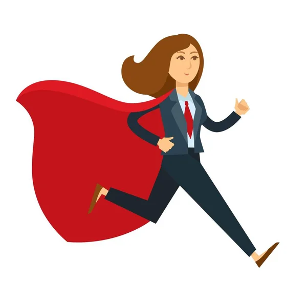 Superwoman Lub Super Kobieta Office Manager Wektor Znak Ikona Cartoon — Wektor stockowy