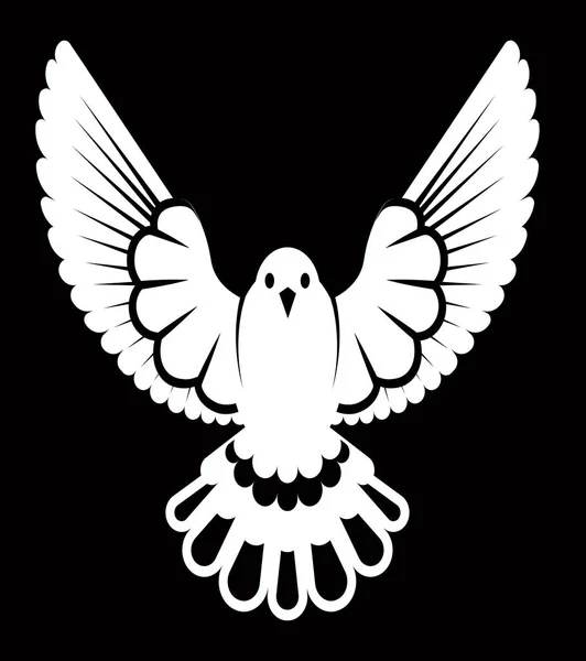 Taube Oder Taube Weißer Vogel Vektor Logo Vorlage Oder Isoliertes — Stockvektor
