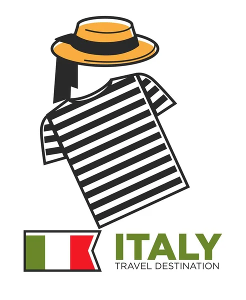 Bandera Promocional Viaje Italia Con Bandera Nacional Atuendo Casual Local — Vector de stock