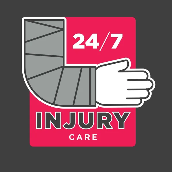 Ιατρική Βοήθεια Λογότυπο Πρότυπο Για Φροντίδα Των Τραυματισμών Διάνυσμα Επίπεδη — Διανυσματικό Αρχείο