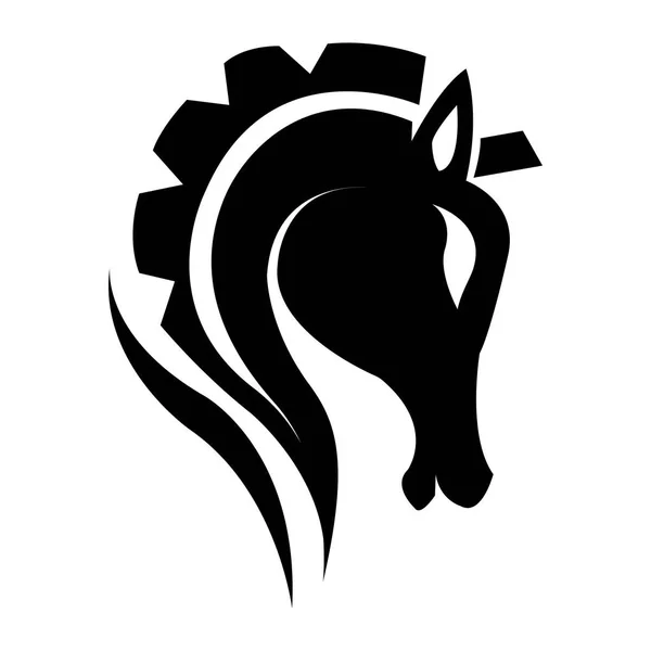 Plantilla Logotipo Silueta Caballo Forma Aislada Vectorial Del Mustang Cabeza — Vector de stock
