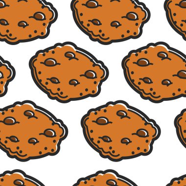 Çikolata lı kurabiyeler dikişsiz desen İskoç mutfağı fırın vektör geleneksel İskoçya gıda tedavi veya tatlı çerez ve kahvaltı gevrek pişmiş hamur ve tatlı kırıntıları sonsuz doku turizm