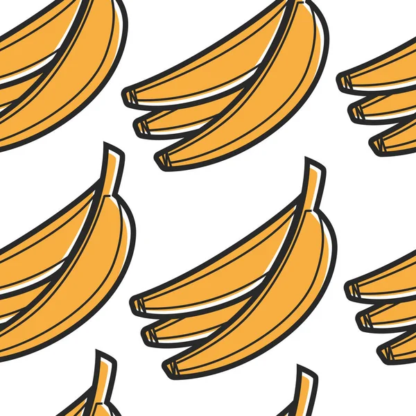 Bananbunt Sömlöst Mönster Sydafrika Mat Vektor Frukt Naturlig Ekologisk Produkt — Stock vektor