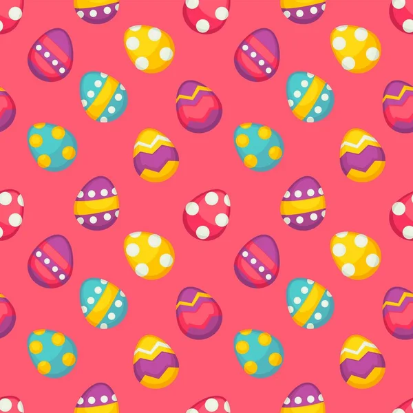 Farbige Eier Mit Verzierung Nahtlose Muster Vektor Ostern Feiertag Symbol — Stockvektor