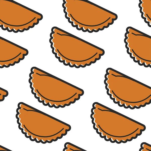 Pastel Nourriture Brésilienne Pains Frits Avec Viande Motif Sans Couture — Image vectorielle