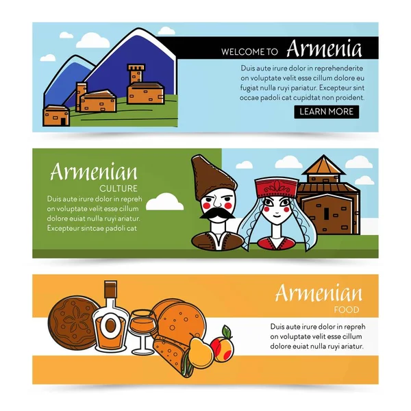 Przyroda Architektura Ormiańska Kultura Strony Internetowe Żywności Wektor Domu Kaukaskich — Wektor stockowy
