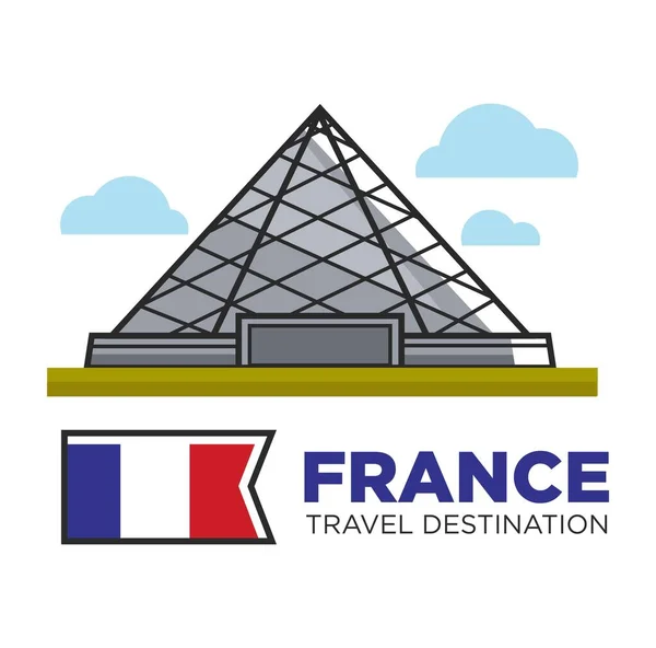 Arquitetura Louvre França Destino Viagem Marco Sightseeing Vetor Triangular Vidro —  Vetores de Stock