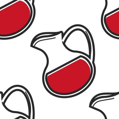 Karadağ ulusal içki sürahi dikişsiz desen vektör üzüm suyu ve cam konteyner doğal içecek ev yapımı şarap Karadağ ulusal mutfağı ve şarap çıtasonsuz doku seyahat