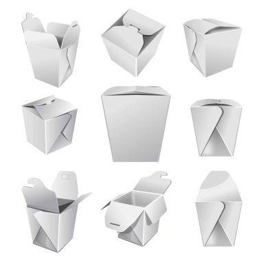 Kutu karton öğle yemeği paketi izole nesne Çin gıda paket fastfood gerçekçi boş ambalaj şablonu paket yemek katlanır konteyner erişte ve wok uygun oryantal mutfağı yemekleri teslim