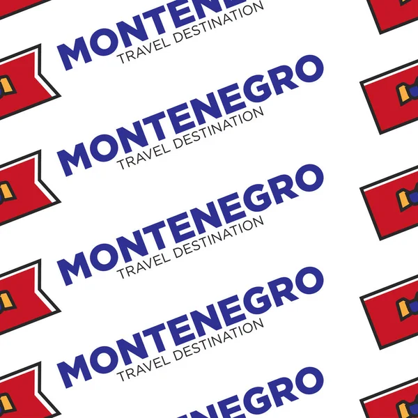 Montenegro Travel Destination National Flag Red Color European Country Symbol — ストックベクタ