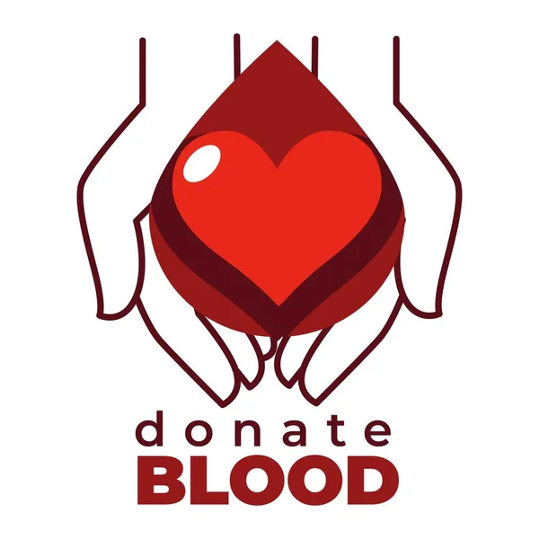 Ayuda Médica Donar Sangre Aislado Icono Caridad Donación Vector Manos — Archivo Imágenes Vectoriales